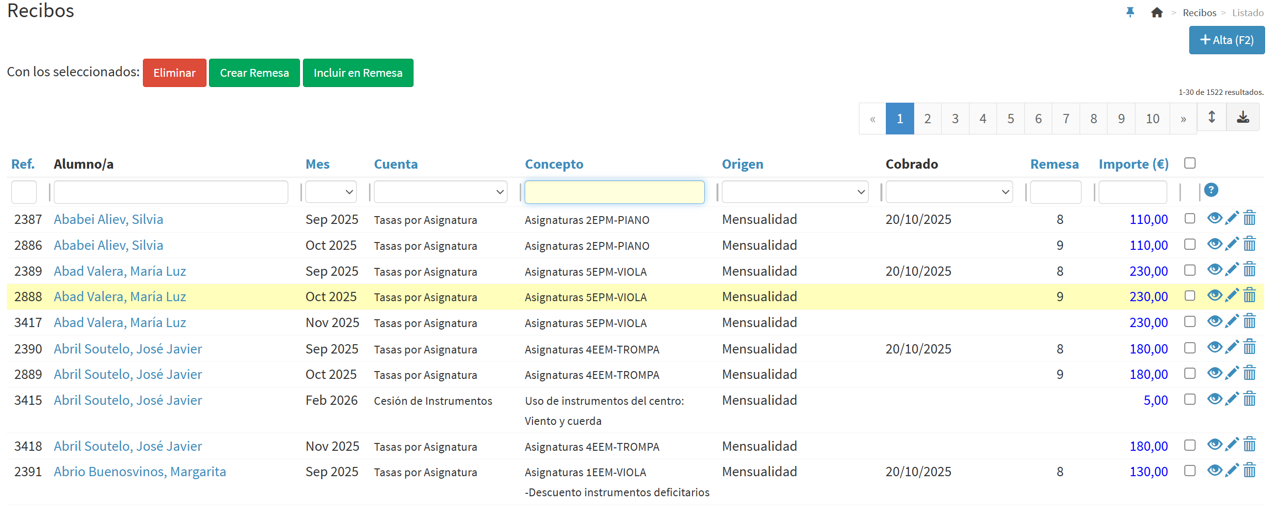 Gestión económica y recibos en GEODE